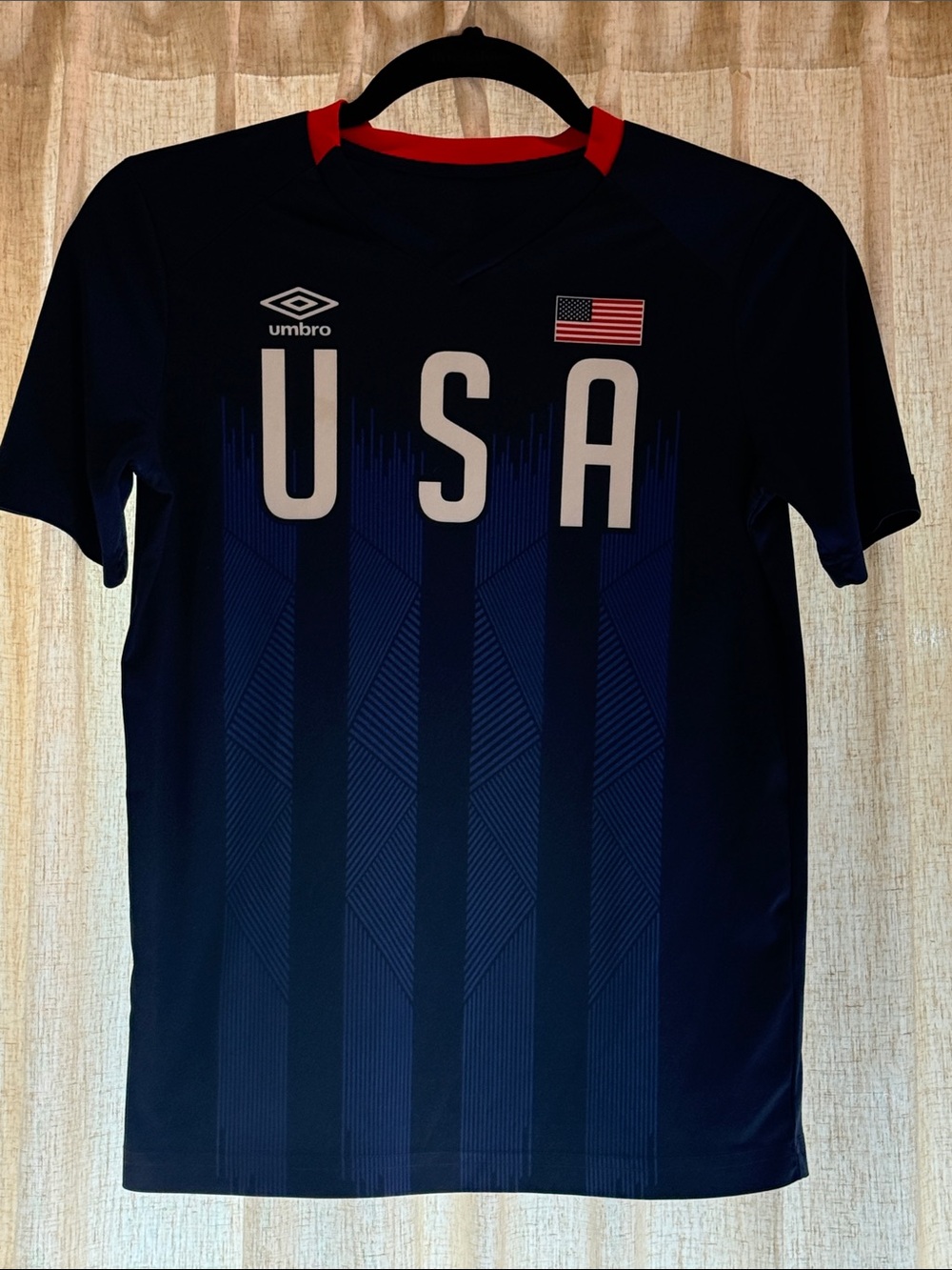 Umbro Navy USA Short Sleeve Soccer Tee with Red Trim